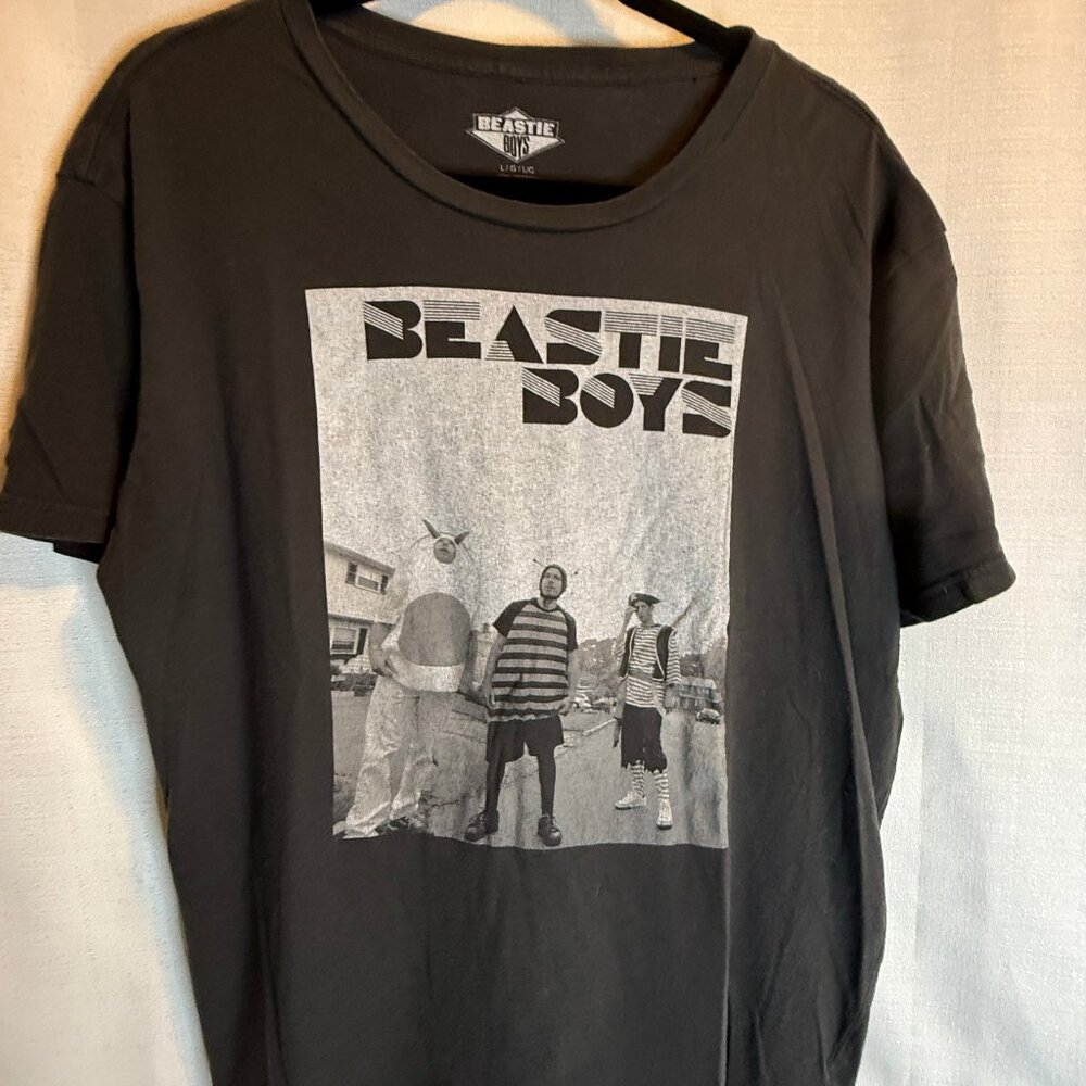 Beastie Boys Band Rap Rock Graphic T-shirt Black 100% Cotton Adult Sz L